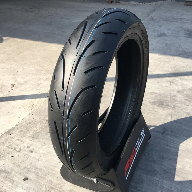 Customized Multiple Sizes And Tires Tread Patterns 53% Rubber Content Heavy Duty Motorcycle Rubber Parts 160/55-17 Slick Tires