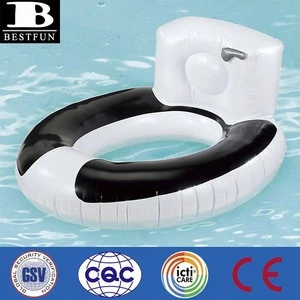 customized PVC inflatable toilet shape swim ring portable closestool pool float ring pool lounge chair float