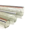 Customized transparent PVC coated flexible wire steel hose/discharge water hose/steel wire reinforced spring PVC hose pipe