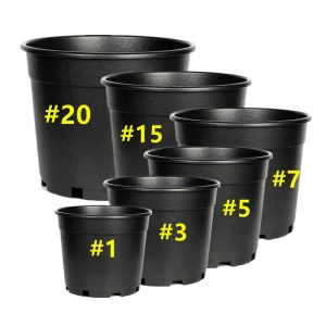 Customized White Black Transparent Ribbed Square Round Small Gallon Pruning Garden Flower Pp Plastic Plastic Nursery Pots