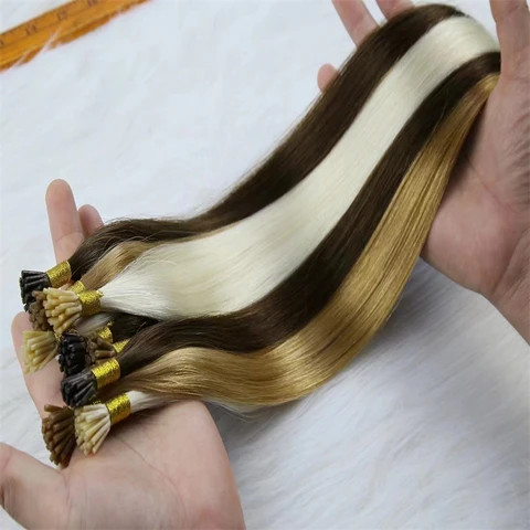 CUTICLE ALIGNED hair extension qingdao factory human keratin hair 2g strands y/fan tip hair extensions