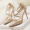 cy10142a pointed toe ladies party shoes great rivets women dress shoes
