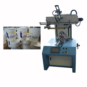 Cylindrical Semi Automatic Multicolor Glass Bottle Screen Printing Machine For Paper Cup