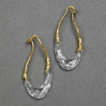 Designers new creative earrings, antique style 925 silver needle copper plated real gold exaggerated earrings