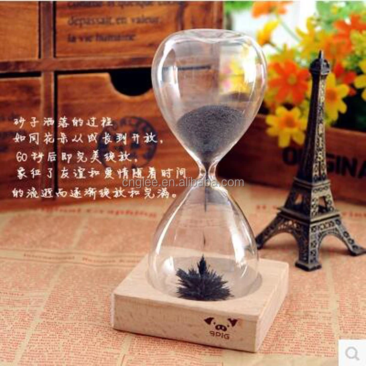 Desktop magnetic Decorative Wooden Hourglass