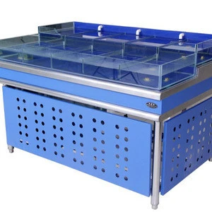 DF customized supermarket or restaurant commercial salted system water chiller live shellfish tank seafood display tank