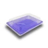 disposable plastic light blue sushi packaging food tray with Anti-fog lid