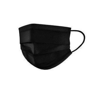 disposable surgical face mask with elastic earloop 3 ply nonwoven medical consumable black