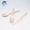 Disposable wooden knife fork spoon cutlery set for restaurant