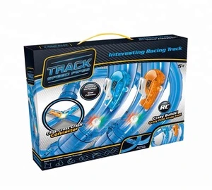 DIY Magic Tube Toy Track Speed Pipes Dual Barrel Racing Set