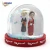 Import DIY special moments home decor couple snow globe mini glitter photo frame snow globe plastic water dome snow crystal ball from China