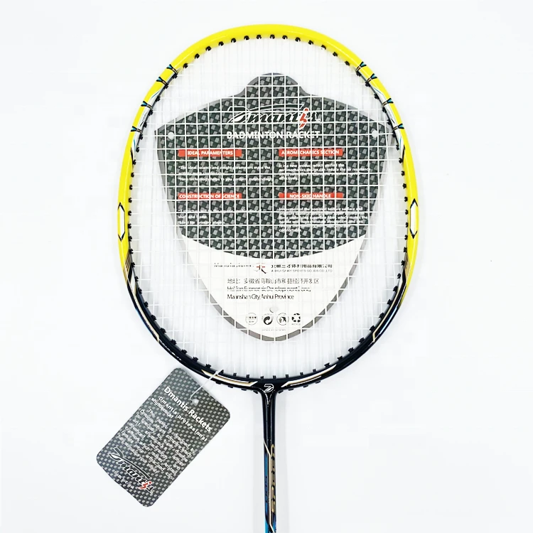 DMS 45 Badminton Racket Set Half Carbon Racket with Big Racket Bag China Supplier suitable for training and game isometric head