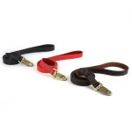 Dog leather leash collar sets strong big dog leather leash soft