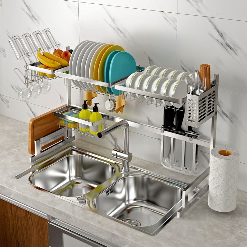 Buy Double Dish Rack Dryer Rack Kitchen Storage Supplies from Shenzhen ...