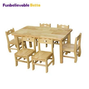 Durable and cute wooden nursery school table kids furniture supplier