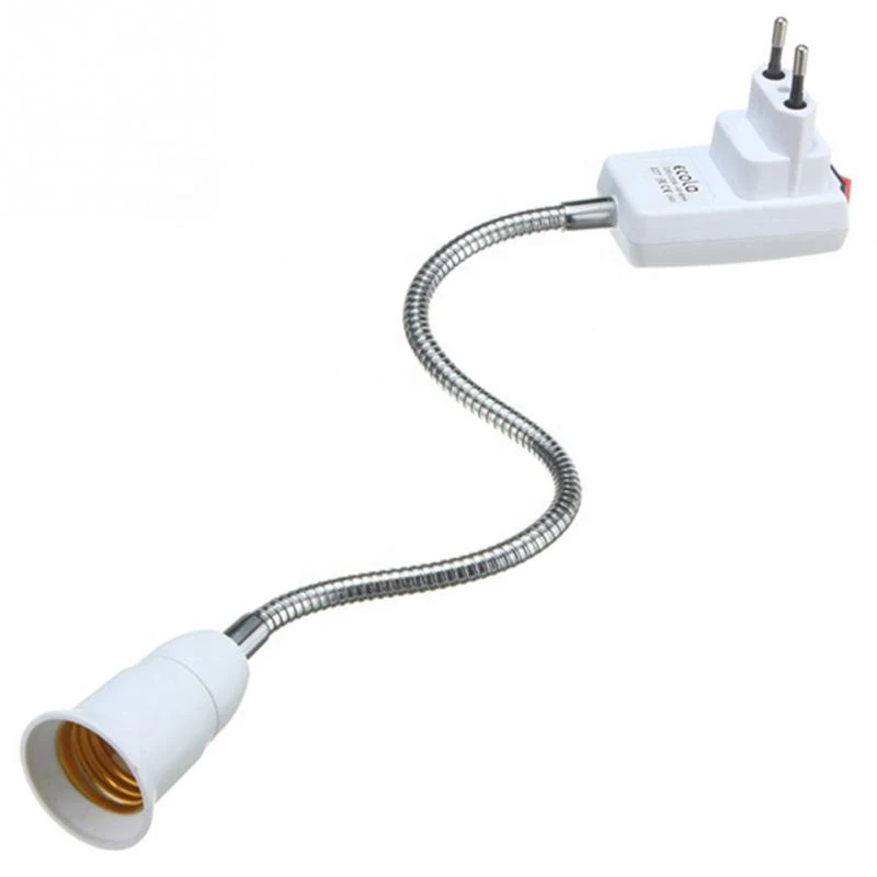 E27 Light Lamp Bulb Holder Flexible Extension Converter Switch Adapter Socket EU/US Plug Switch socket universal lamp head