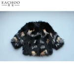 EACHOO New Fashion Genuine Children's Real Raccoon fur winter jacket