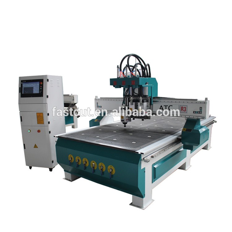 Easy operate three spindle pneumatic atc cnc router big power multi spindle wood cutting machine for furniture woodworking