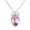 Eccosa Fashion Druzy Necklace Jewelry,Crown&Heart Shape With Gold Plated Necklace Crystal From Swarovski