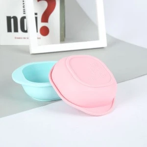 Eco- Friendly Baby Silicone bowl practice baby eating food feeding bowl