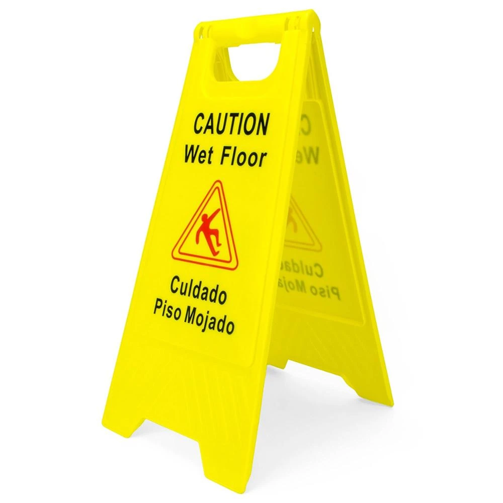 Economy wet floor cleaning stand sign &quot;60x30cm&quot;