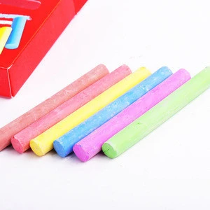 Educational stationery teaching chalk with 12pcs school colored chalk