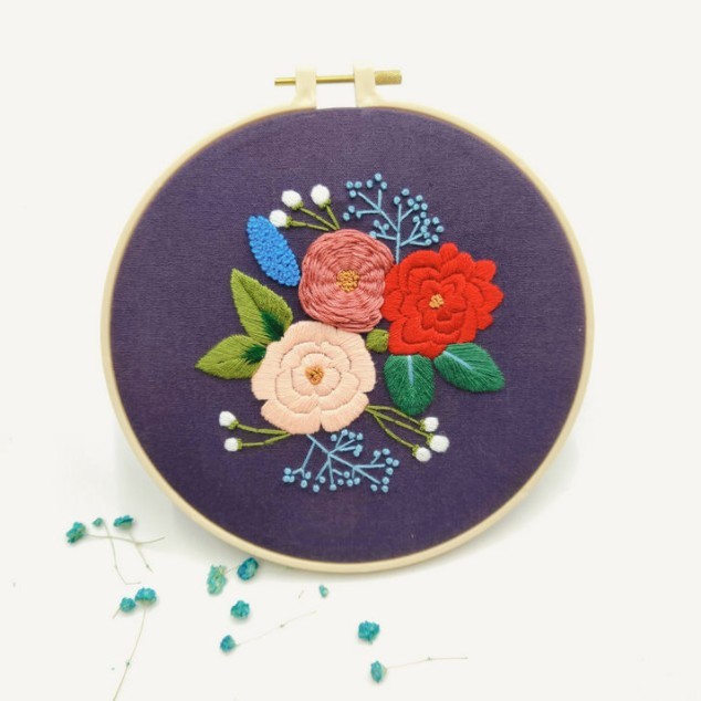 Embroidery Starter Kit with Pattern DIY Projects Gift