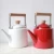Import enamel kettle Straight body pot with wooden handle high temperature resistance water kettle from China