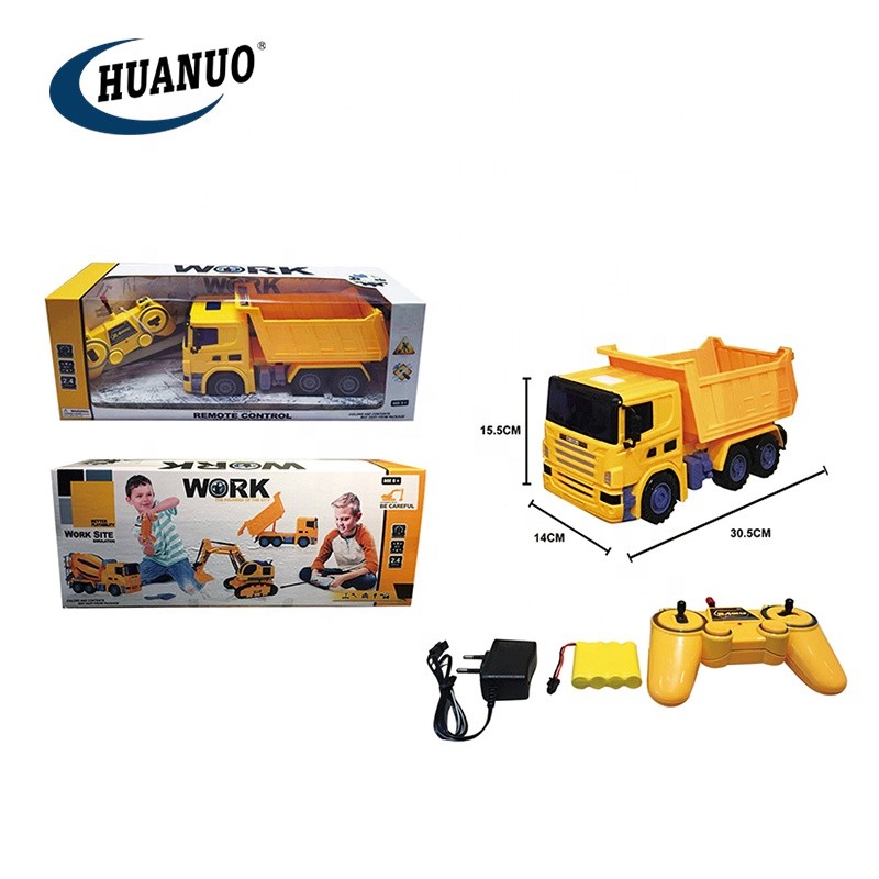 engineering plastic car bulldozer toys 2.4G rc remote control truck for kids