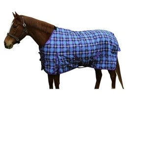 Equestrian Checks Printed 1200 D Blue Purple Horse Winter Turnout Rug