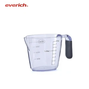 Everich 900ml Measuring Transparent Plastic Handle Cup With ML OZ Pint Scale