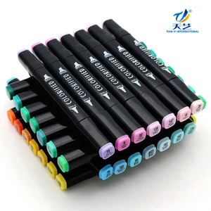 Factory Colors Dual Tip Marker Pen Waterproof Professional for Arts Sketch Marker Pen for Ideal Painting Manga and Design