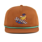 Factory  Custom 5 Panel High Quality Unstructured Woven Patch Logo Snapback Cap Rope Hat