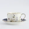 Factory direct gold rim turkish tea cup sets ceramic bone china tea cup saucer set