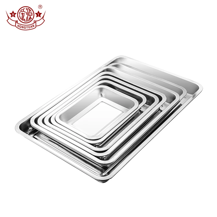 Factory direct square tray dinner food plate stainless steel eating plates