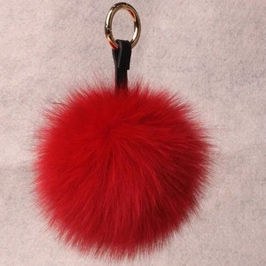 Factory Direct Wholesale fur pom keychain fox fur balls pendant fur