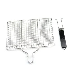 Factory Hot Selling BBQ Tool Set Stainless Steel Foldable BBQ Grill Wire Mesh Net For Outdoor BBQ Accessories