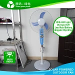 FACTORY PRICE RECHARGEABLE EMERGENCY SOLAR STANDING REMOTE CONTROL FAN WITH LED