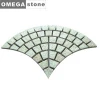 factory prices outdoor fan pattern granite paving stone on mesh,type of paving stone