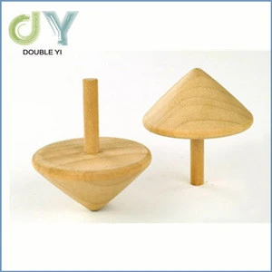 Factory wholesale mini wooden natural color spinning top