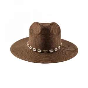 Fancy Style Beach paper straw Hats Wide Brim Decorated Cowboy Hats Natural Straw  man hat panama
