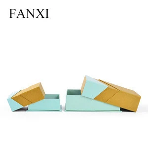 FANXI Lovely Orange And Aqua Blue Color Packing Jewellery Paper Boxes Custom Size And Logo Wholesale Gift Box