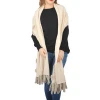 Fashion cashmere cross knit tassel scarf shawl