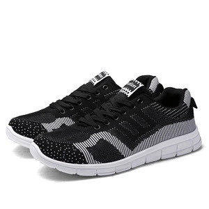 Fashion men sport running fashion fly knit mesh injection shoes
