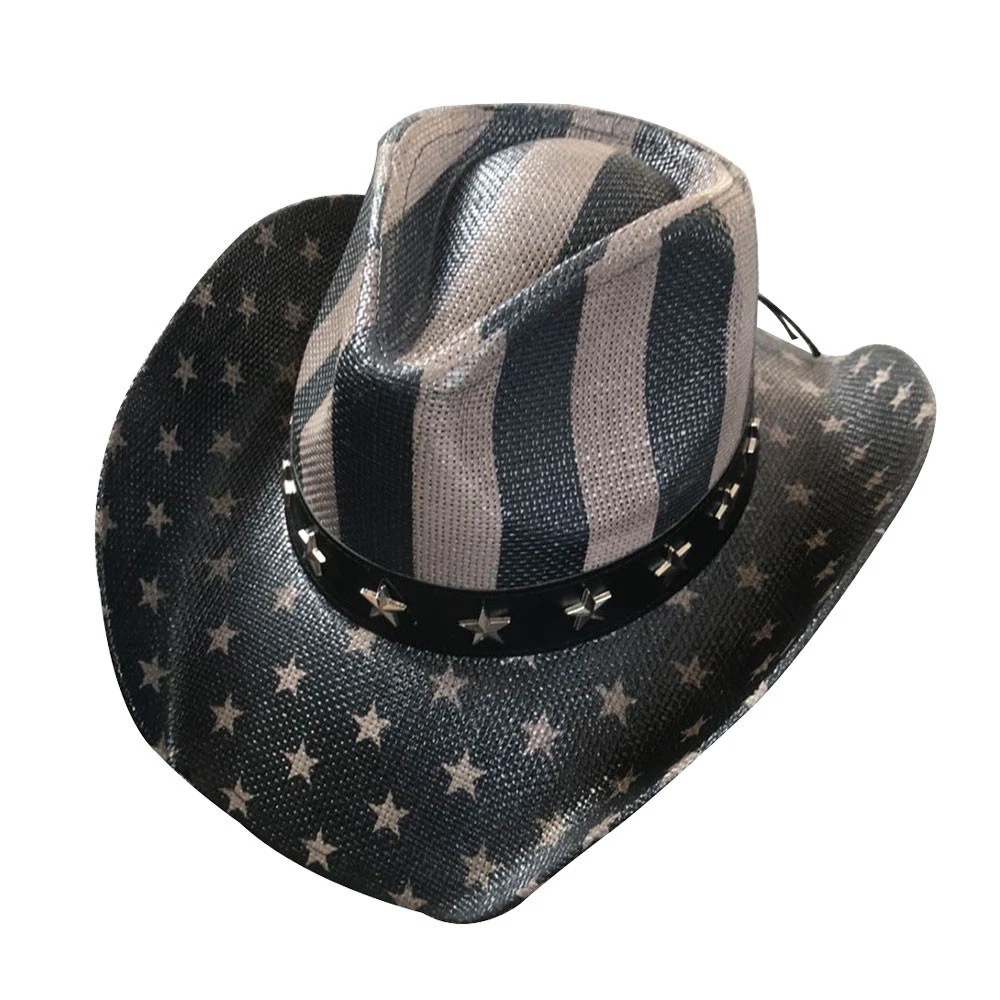 Fashion Party Favors Gift Leather Band American USA Straw Hard Hats Chapeau Cowboy