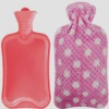 Fashion pink lint fleece hot water bottle cover white dot print