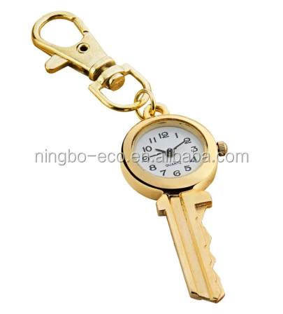 Fashion Trend Creative Gold Key Chain Watch Portable Watch Quartz Pocket Watch