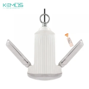Fashionable design double fan leaves foldable lamp 18w 24w 36w solar powered pendant light home system