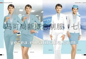 Fashionable woolen flight attendant uniforms