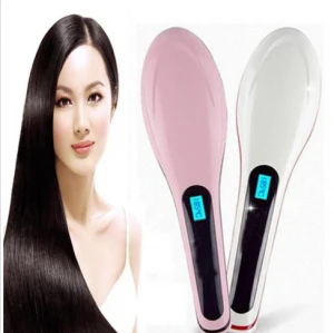 Fast Heating Electric Steam Straight White Hair Straightener Comb Ceramic Electric Hair